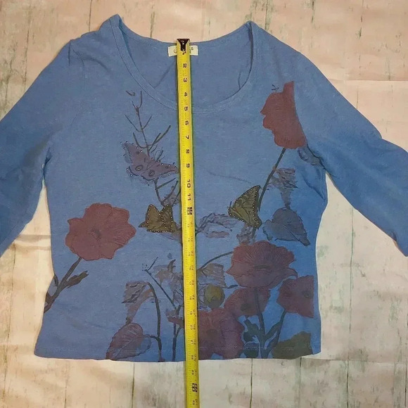 Jessica  Sport | 3/4 Sleeves Blue Graphic Tee - Picture 6 of 12